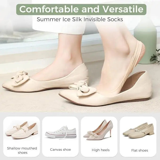 Women's Slingback Toe Topper Ballerina Socks (Pack of 2)