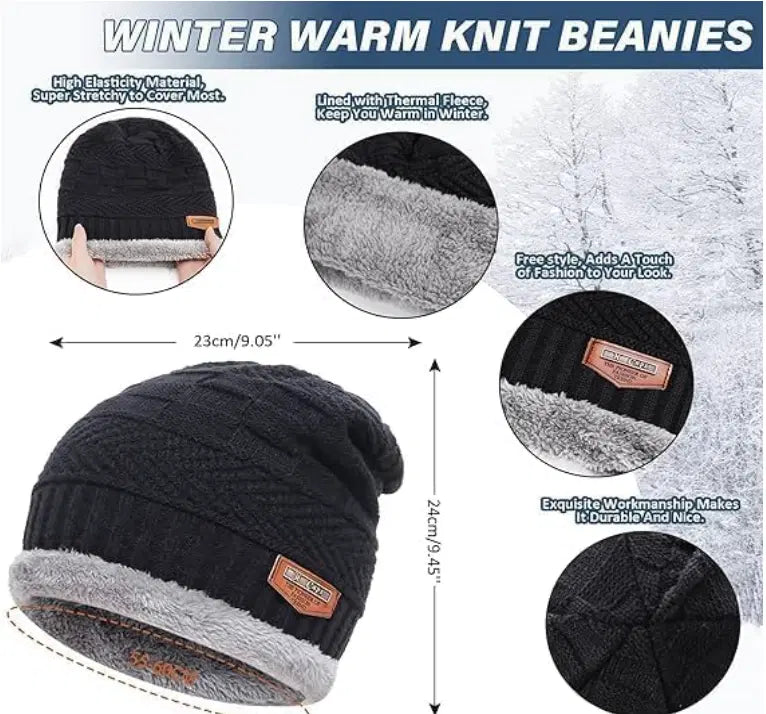 Unisex Winter Woolen Beanie Cap and Neck Warmer (Pack of 1)