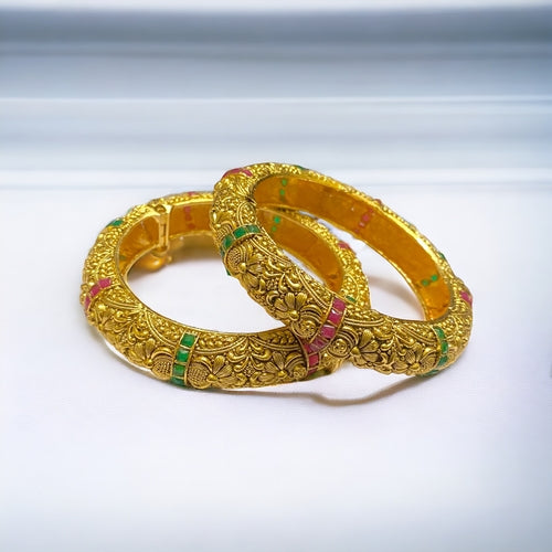 Elegant Gold-Plated Traditional Bangles