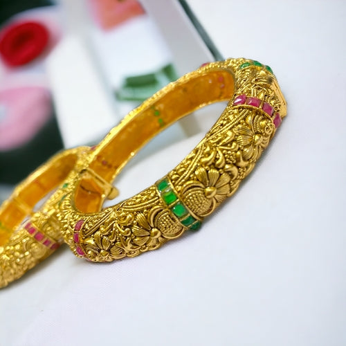 Elegant Gold-Plated Traditional Bangles